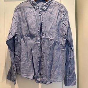 CP Shades Sky Blue Linen Button-Up Shirt